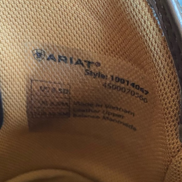 Ariat Brown Size 9.5 D Men Leather Work Western Square Toe Cowboy Boots - Picture 7 of 9